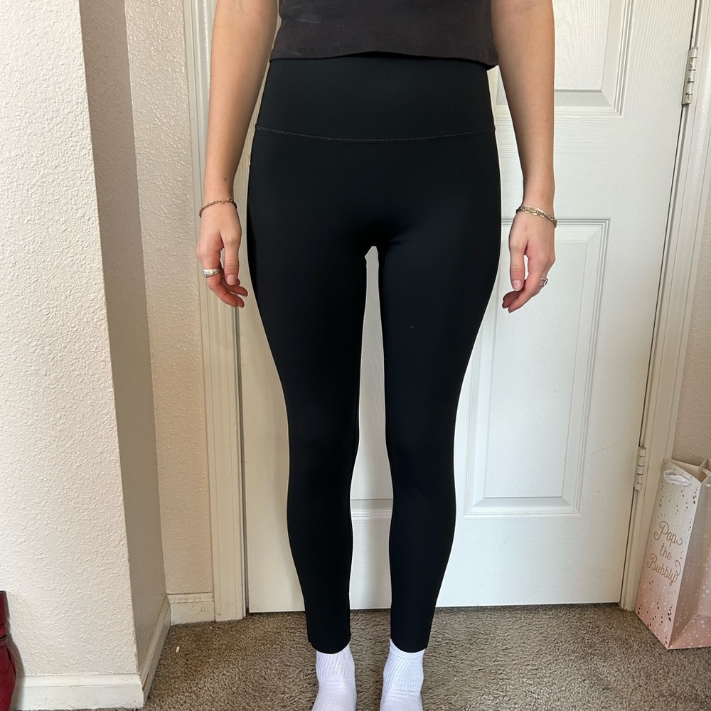 high waisted black Aerie leggings size L but better fits S/M